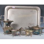 A four piece matching early 20th Century silver plated tea service in the Georgian manner,