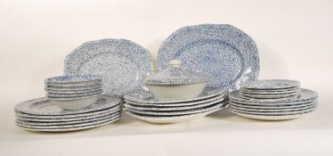 A 20th Century Enoch Wedgwood dinner service in the "Kensington Chintz" pattern having blue and whit