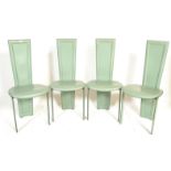 Quia - A contemporary set of 4 Italian high end designer tall back dining chairs having ebonised