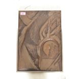 A retro mid 20th Century 1960's Brutalist influence relief wall art panel depicting abstract