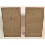 A pair of vintage 20th Century Leak Sandwich teak cased hi fi speakers, marked 15 Ohms number 3,
