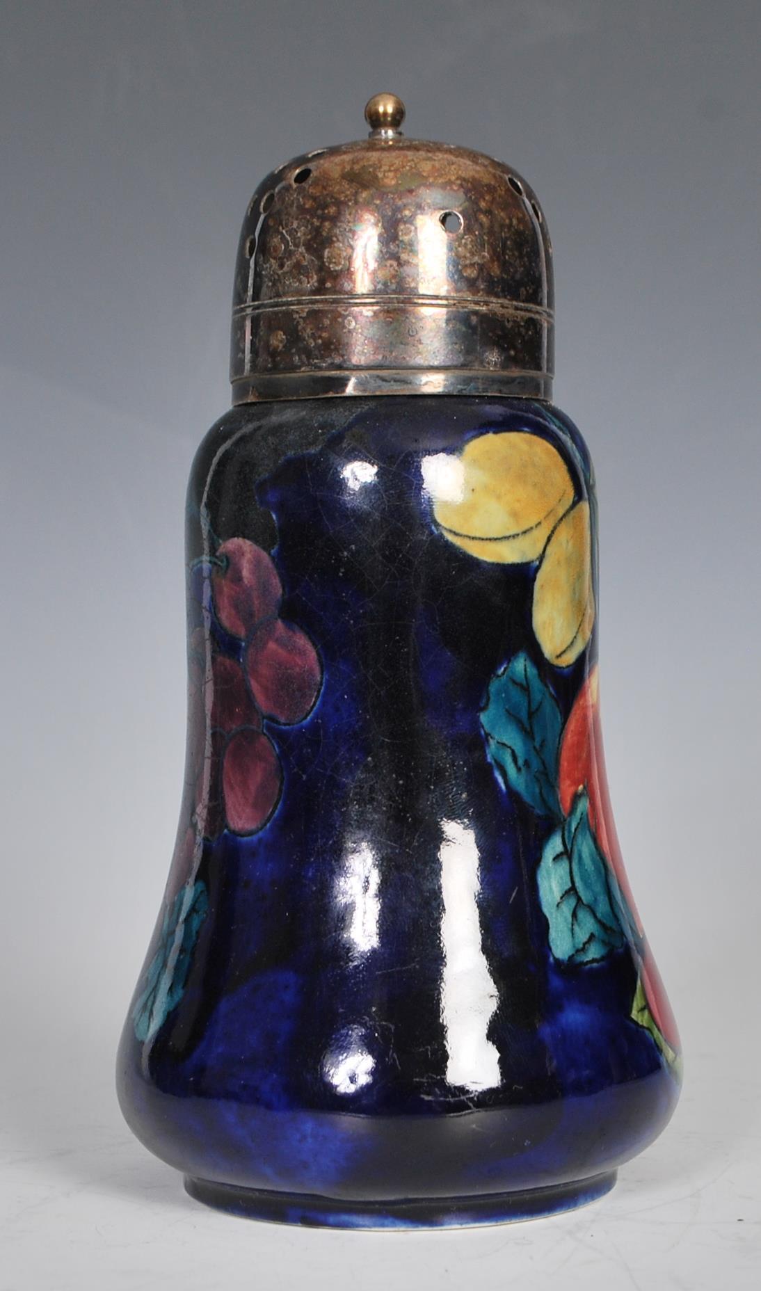 An early 20th Century Art Deco hand painted Hancocks and Sons Titian Ware sugar shaker, grape and - Image 2 of 7