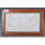 A late 19th Century high Victorian oak framed moulded plaster plaque titled Der Prozesz 'The