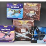 A GROUP OF FIVE MODEL PLANE KITS, MOSTLY CORGI EXAMPLES