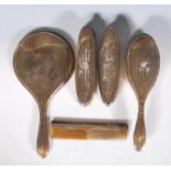 A six piece silver hallmarked ladies dressing table set, to include hand brushes, comb, hand