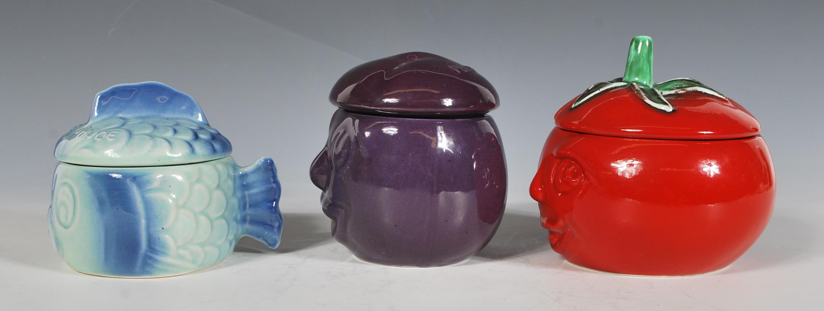 A group of three retro 20th Century SylvaC character face pots to include Tartare Sauce model - Image 4 of 9