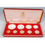 A cased coin set entitled ' Commonwealth Of The Bahamas' proof set minted at the Franklin Mint 1977.