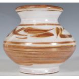 Nick Caiger-Smith for Aldermaston Pottery- A 20th Century lustre pottery vase of squat globular form