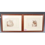 James Harvey Johnson - Two 20th century limited edition etchings depicting cats to include ' Long