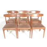 A.H. McIntosh Of Kirkcaldy- A matching set of six retro 20th Century teak dining chairs having