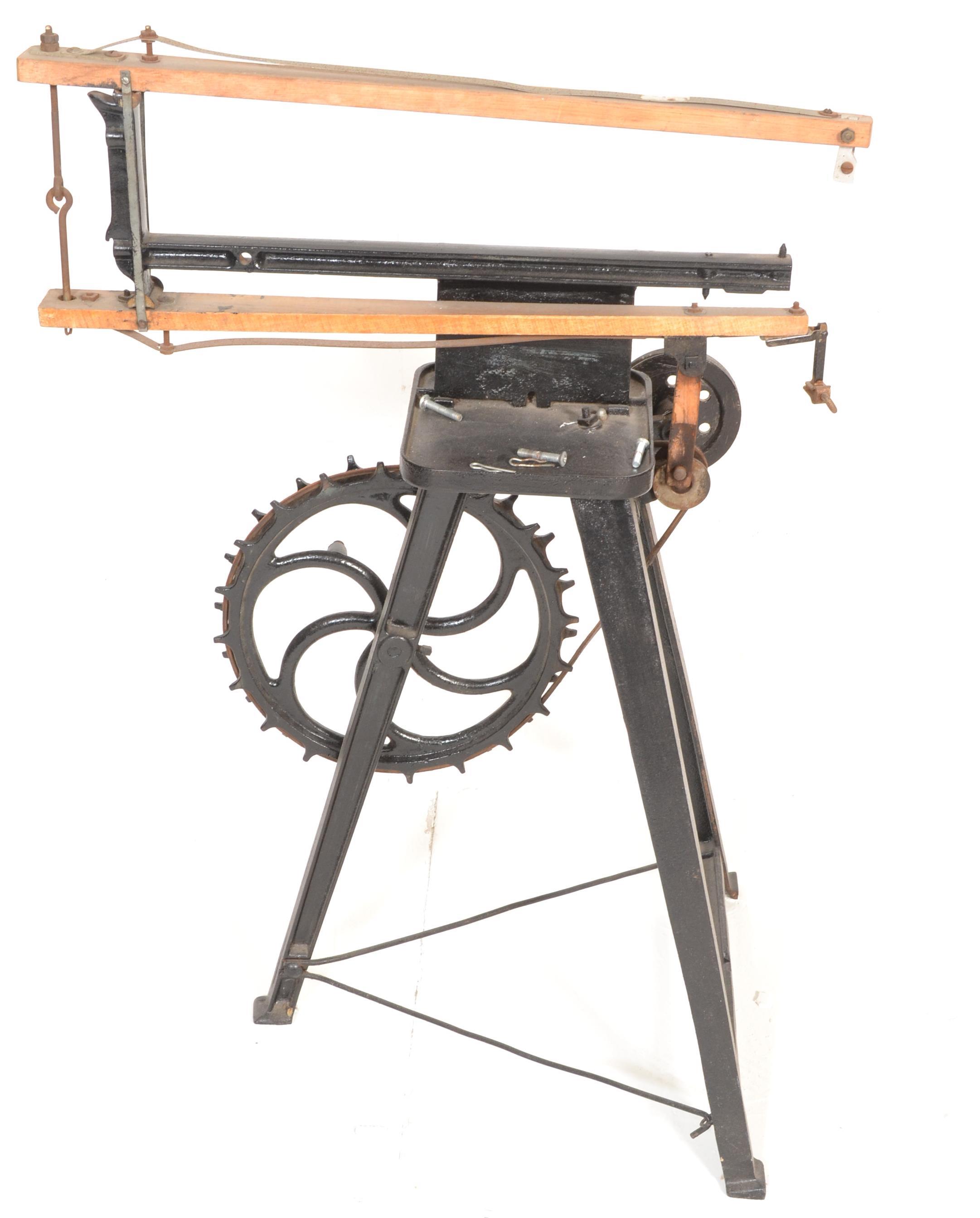 An early 20th Century Hobbies cast iron fret saw, A1 model finished in black. Sadly missing foot - Image 5 of 5