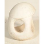 An unusual 20th century white plaster abstract sculpture in the form of a mushroom with pierced