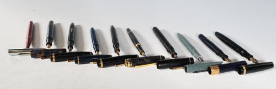 A good collection of 14ct gold nib fountain pens to include Conway Stewart Shorthand X2, Conway