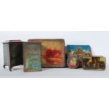 A collection of vintage tins from the 20th century to include a Huntley and Palmers Silhouette