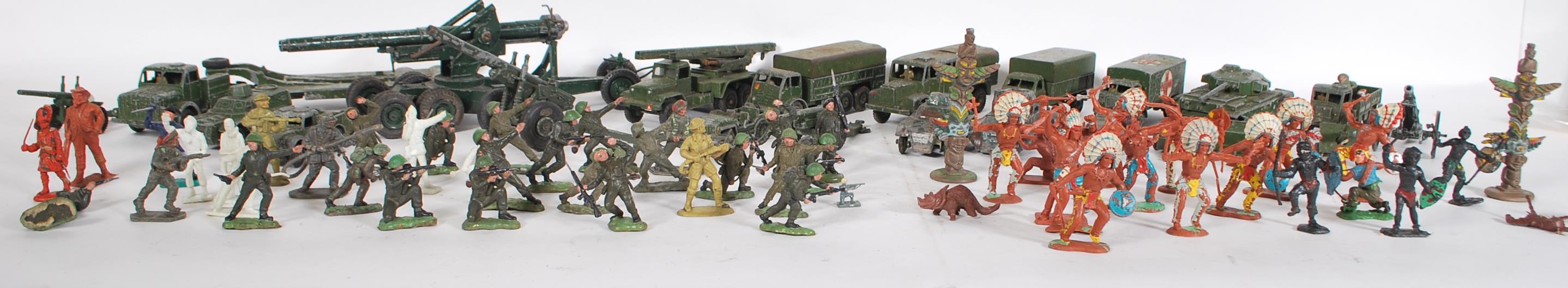 A collection of assorted vintage Military related diecast models mostly Dinky Toys to include