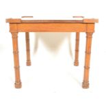A 20th Century oak aesthetic movement / Chinese Chippendale revival gaming / card table, oak