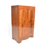 A good Regency revival mahogany inlaid Hi-Fi music / entertainment cabinet having a hinged top