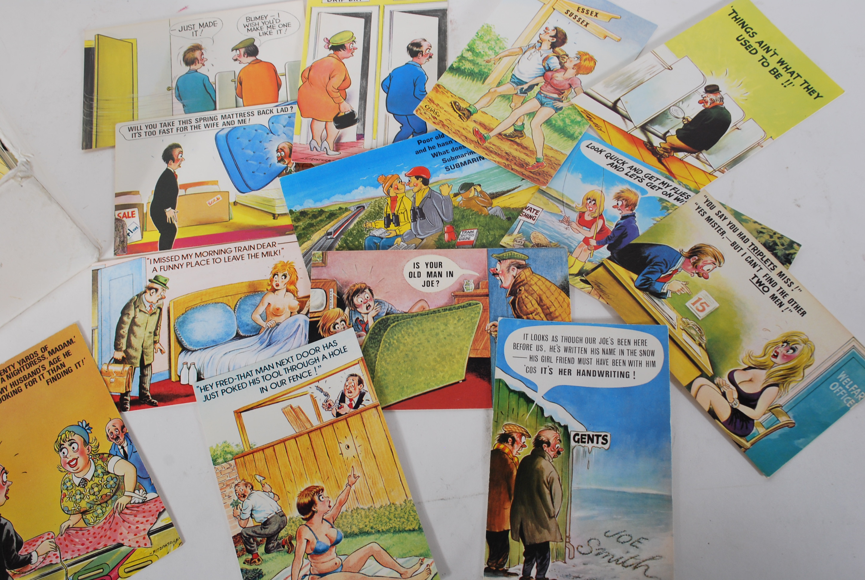 COMIC postcards by Bamforth circa 1970-80s. An unu - Image 3 of 3