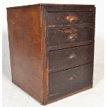 A good early 20th century upright Industrial pine panel filing cabinet having four graduating