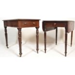 A 19th Century mahogany drop leaf Pembroke table together with a 19th Century mahogany side /