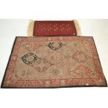 A 20th century Mondrian collection Persian style carpet having traditional design with red ground