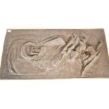 A retro mid 20th Century 1960's Brutalist influence relief wall art panel depicting abstract