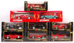 COLLECTION OF 9X POLISTIL AND BBURAGO 1/18 SCALE DIECAST MODELS