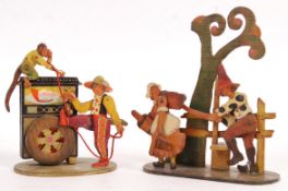 JOAN HARRIS - TWO VINTAGE WOODEN AUTOMATON TOYS