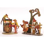 JOAN HARRIS - TWO VINTAGE WOODEN AUTOMATON TOYS