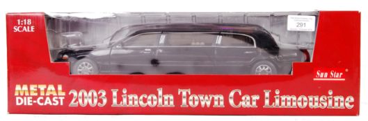 SUN STAR 1/18 SCALE PRECISION DIECAST MODEL 2003 LINCOLN LIMOUSINE