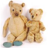 1940'S ENGLISH GOLDEN MOHAIR TEDDY BEAR WITH ANOTHER