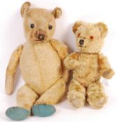 1940'S ENGLISH GOLDEN MOHAIR TEDDY BEAR WITH ANOTHER