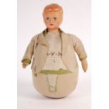 ANTIQUE 1920'S PAPIER MACHE ROLY POLY TOY DOLL