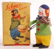 RARE ANTIQUE VINTAGE SCHUCO CLOCKWORK TINPLATE CLOWN