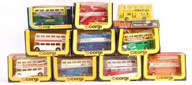 COLLECTION OF BOXED CORGI AND DINKY DIECAST MODEL BUSES