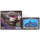 BOXED SEGA MEGADRIVE CONSOLE AND POWER STICK