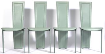 QUIA ITALIAN MINT GREEN LEATHER DINING CHAIRS