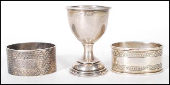 An early 20th Century silver hallmarked egg cup of