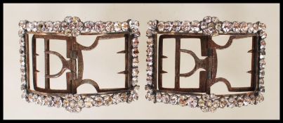 A pair of 19th Century antique shoe buckles of rec