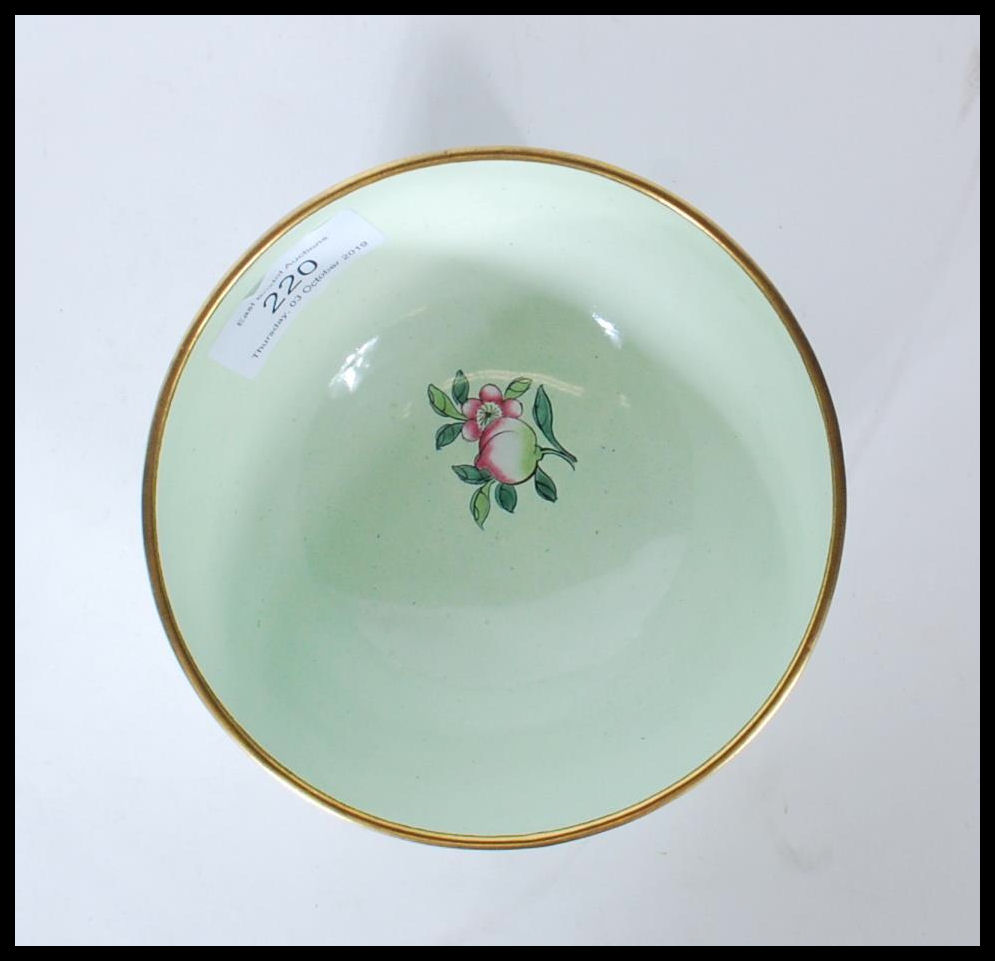 A Chinese enamel pedestal bowl on apple green grou - Image 5 of 6