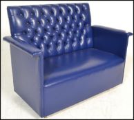 An unusual 20th century small blue vinyl upholster