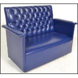 An unusual 20th century small blue vinyl upholster