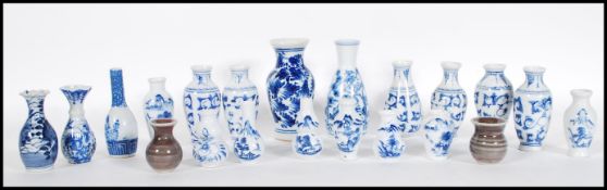 A group of 20th Century blue and white miniature o