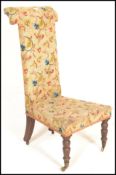 A 19th Century Victorian prie dieu / prayer chair