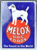 MELOX DOG FOODS ORIGINAL 1930'S ADVERTING PORCELAI