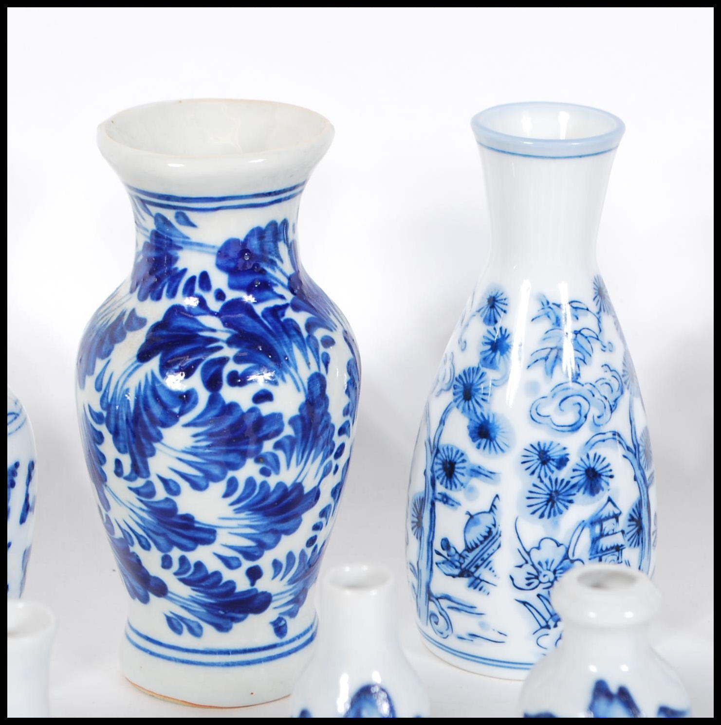 A group of 20th Century blue and white miniature o - Image 5 of 17