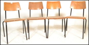 A set of 4 mid 20th century bentwood and tubular m