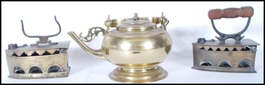 A vintage 20th Century Malaysian brass kettle toge