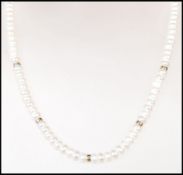 A good quality single strand cultured pearl neckla