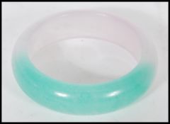 A vintage Chinese jade bracelet bangle, the two to
